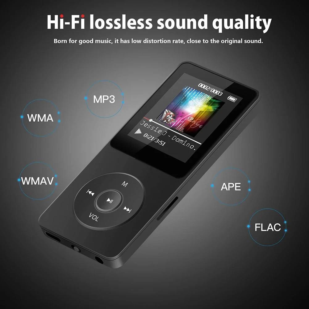Portable MP3 Player 1.8 Inch Walkmen Type-C Bluetooth 5.4 Compatible E-Books Recording Sports MP4 FM Radio Music Player. 