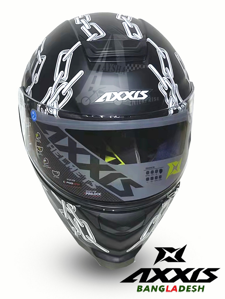 Full Face Axxis Eagle Cyber Bull A1 Matt White. 