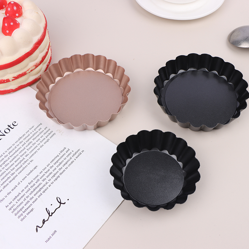 1Pc Mini Tart Pans Egg Tart Molds With Removable Bottom Non Stick Small Tart Mold Fluted Cupcake Tins Tart Pan Baking Mold Demoo. 