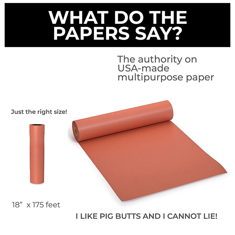 3X 45.7cmx53.3M Pink Kraft Butcher Paper Roll Food Grade Peach Wrapping Paper for Smoking Meat of All Varieties. 