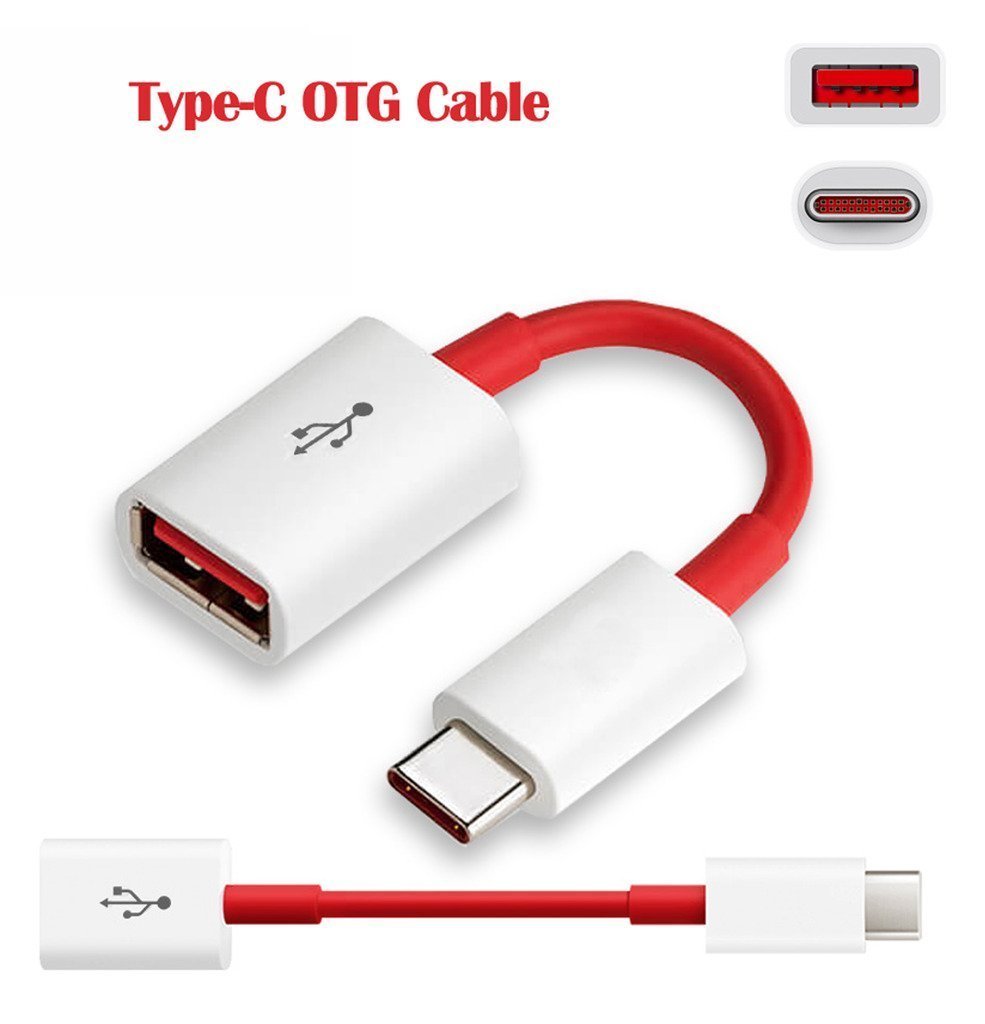 OnePlus Type C - OTG Cable Adapter For One plus - Red and White. 