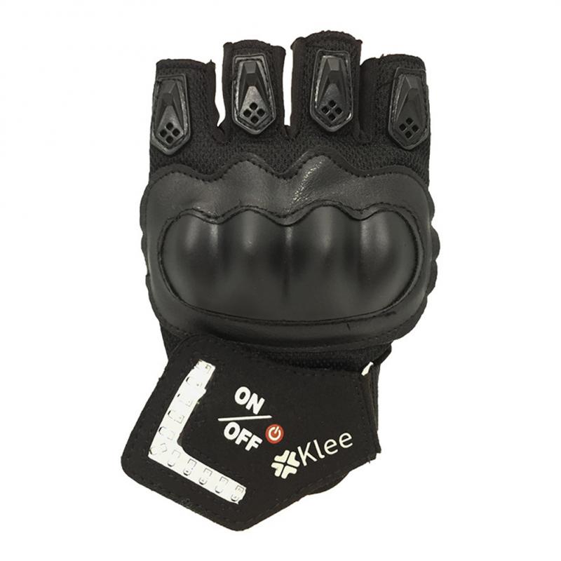 1 Pair Gravity Sensing Cyling Gloves Turn Signal Half Finger Gloves Automatic Warning Light Smart Steering Half Finger Gloves. 