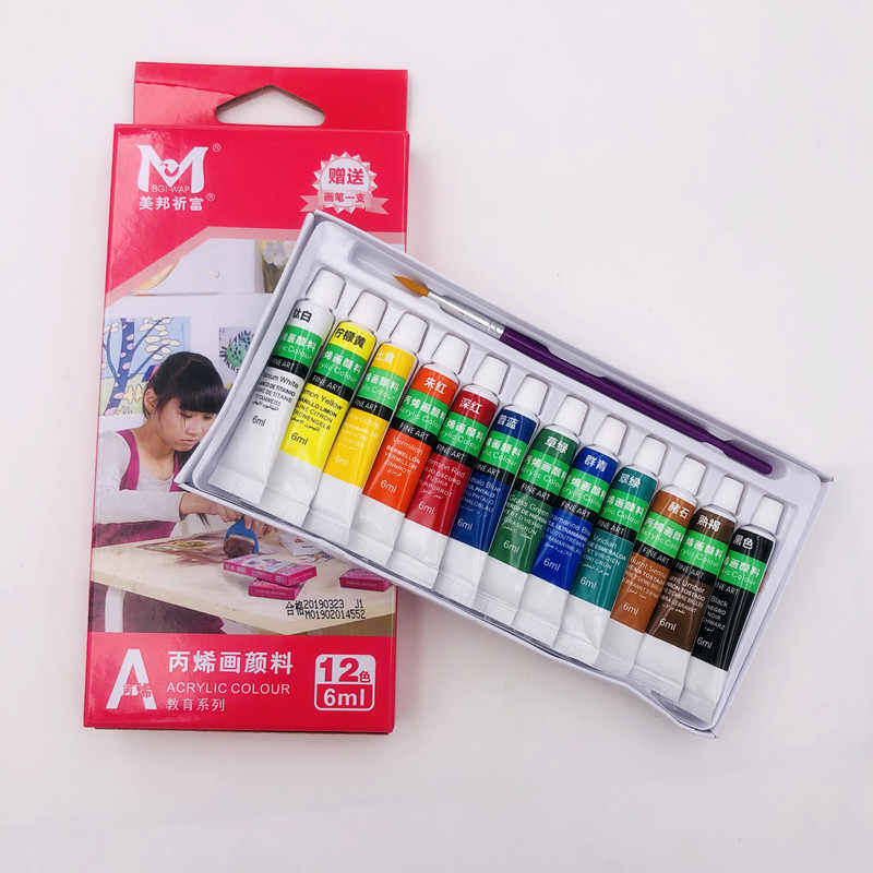 এক্রাইলিক রঙ 6ml , 12 টিউব/রঙ - colour. 