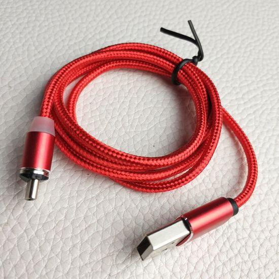 3 in 1 Magnetic Charging Cable USB Type C Micro USB Fast Charger with LED. 