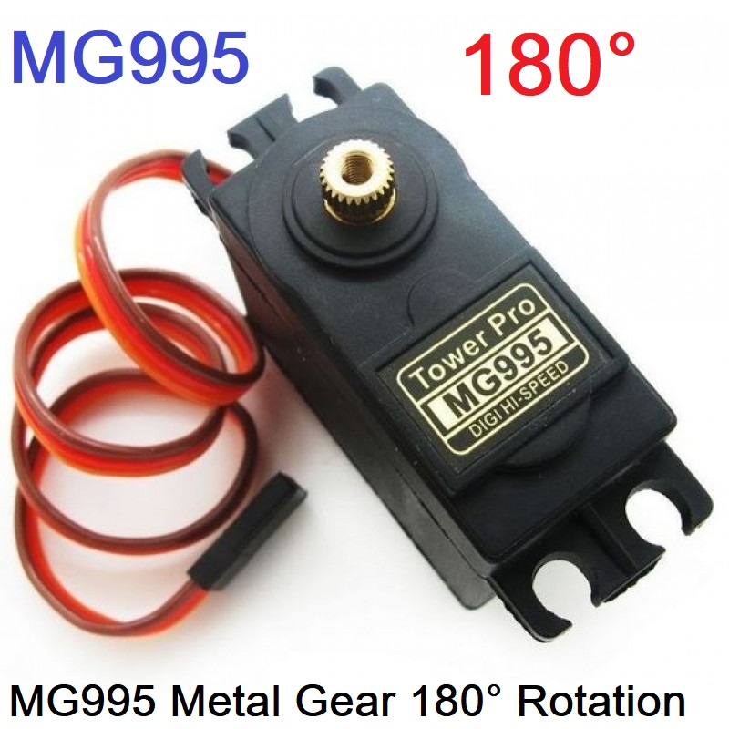 180 Degree MG995 Servo Motor MG995 Large Torque DC 4.8V 7.2V Metal Gear Servo Motor 180 Degree Rotation Servo Motor With Gear Tools & Screw For Arduino. 