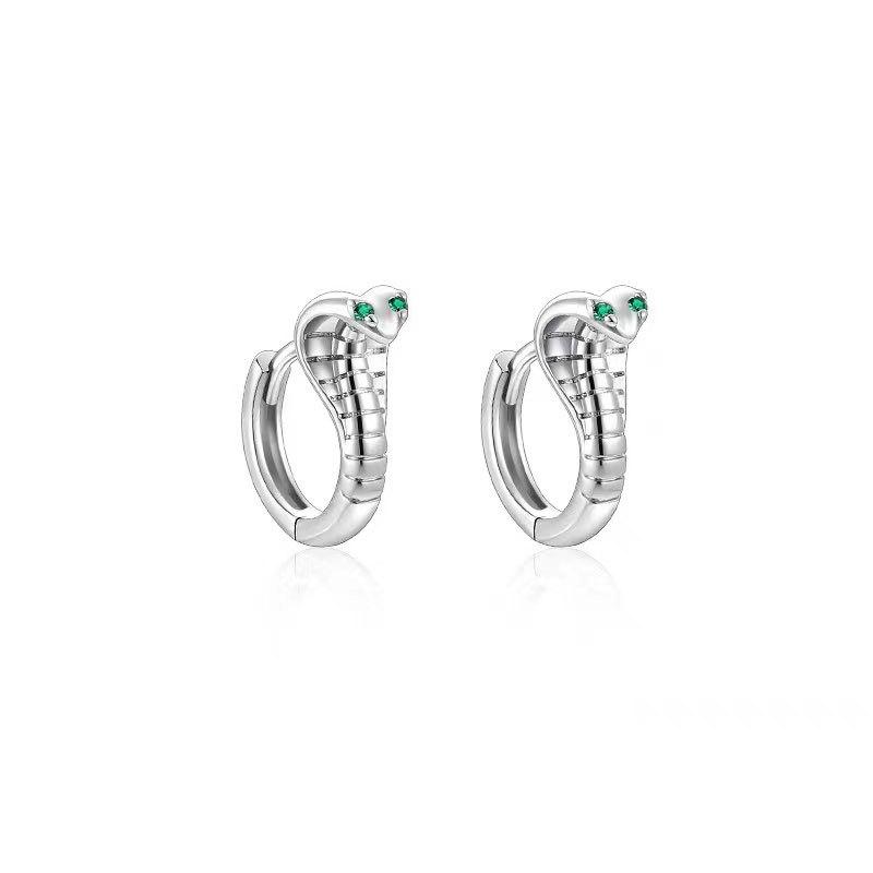 European and American style cobra earrings for men, American style ear buckles, women's personalized high-end earrings, earrings, hip-hop earrings, new trendy earrings