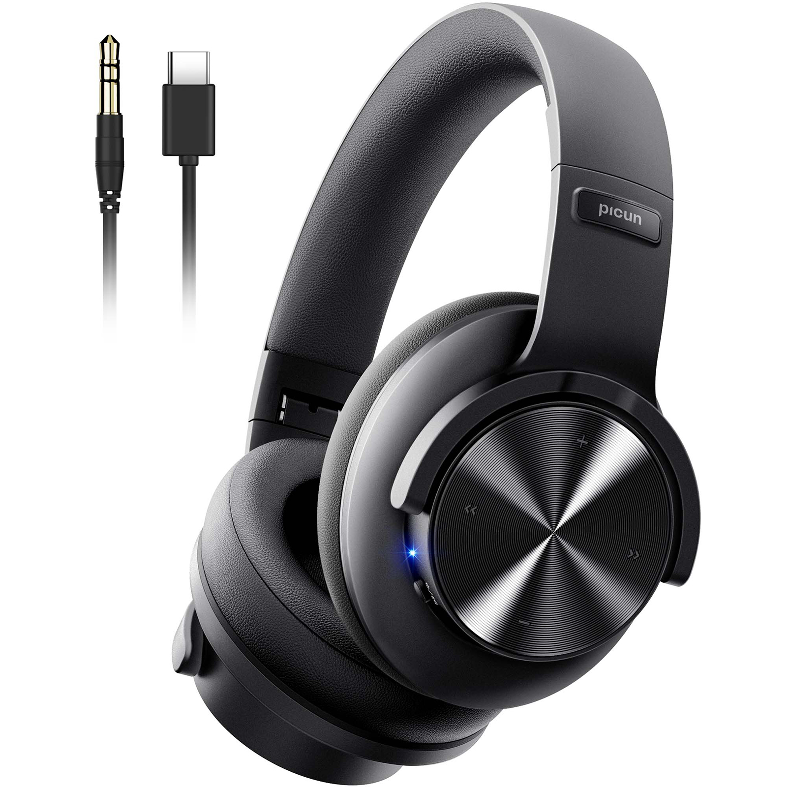 Picun B8 Bluetooth Headphones, 120 Hours Headset Wireless, 3EQ Game Mode, Hands-Free Calls, Travel Home Office Cellphone PC