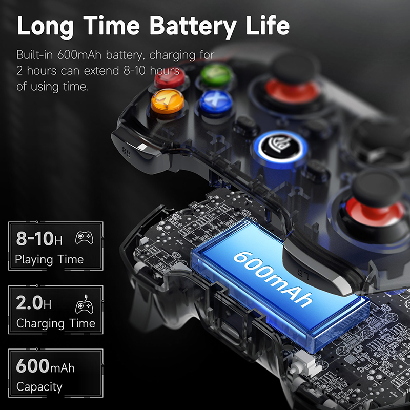 EasySMX 9013 Pro Bluetooth Gaming Controller, Wireless Gamepad Joystick for PC, PS3, iOS/Android Phone, Smart TV, Hall Triggers. 