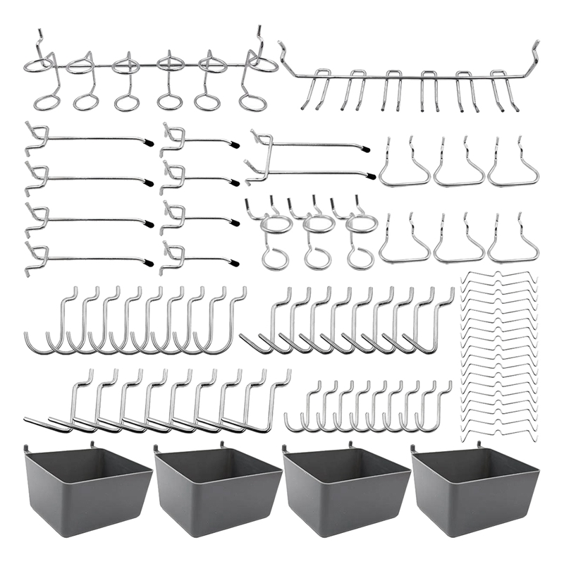 80 Piece Pegboard Hooks Assortment with Pegboard Bins, Peg Locks, for Organizing Various Tools for Kitchen Craft Room. 