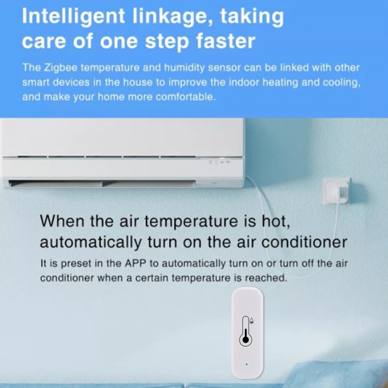 Battery Powered Tuya WiFi Bluetooth Temperature and Humidity Sensor (No Battery). 