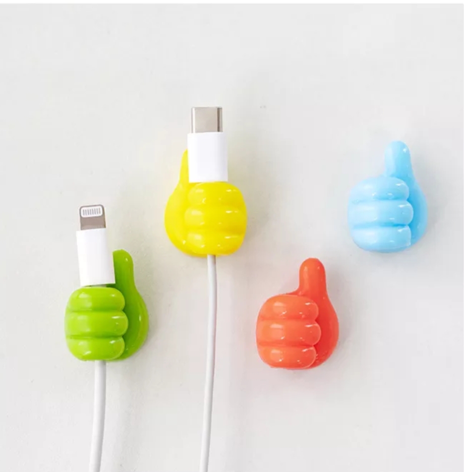 3 Pcs 3 Color Thumb Wall Hook Adhesive for Storing Data Cables