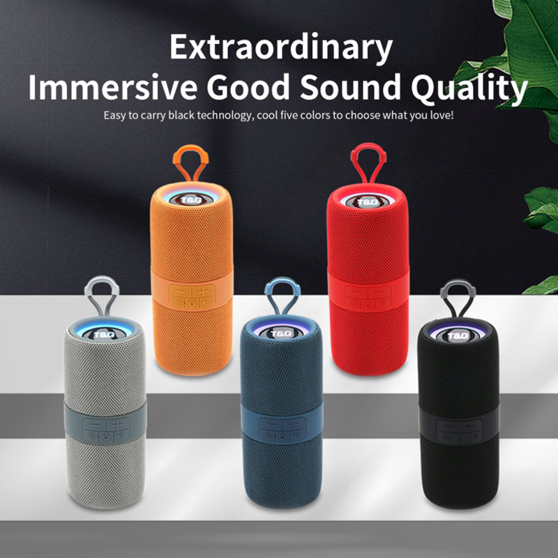 TG671 Bluetooth Speaker Outdoor LED Portable TWS Wireless Subwoofer Support TF FM Dual Bass Loudspeaker 1200mah Hands Free Call. 