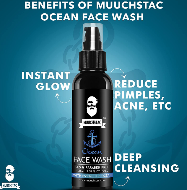 Muuchstac Ocean Face Wash for Men (Made in India). 