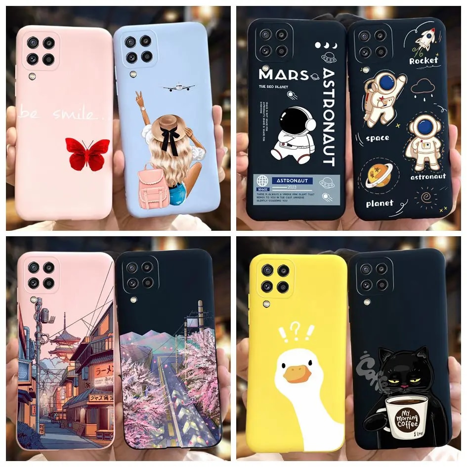 For Samsung M32 4G Case M325 SM-M325F Cover Cute Astronaut Duck Cat Phone Soft Funda on Samsung Galaxy M32 Bumper M 32 Protector