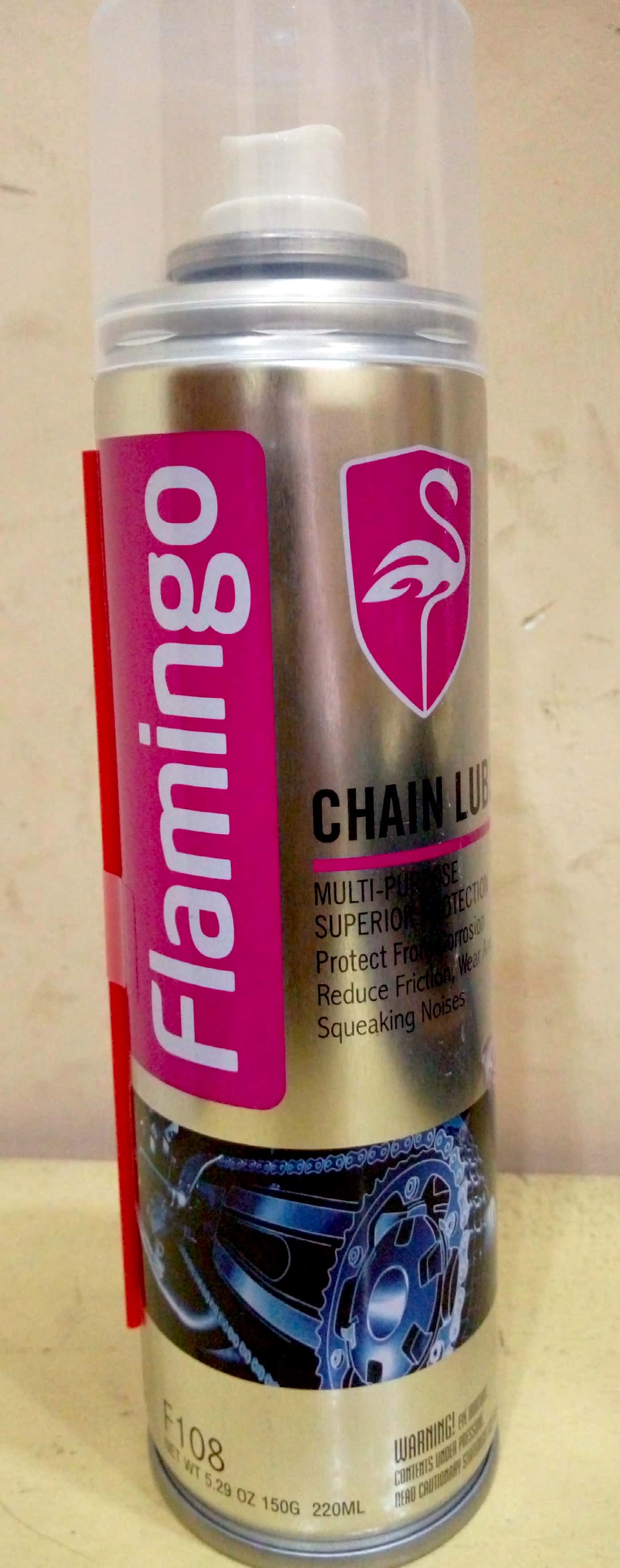 Flamingo Chain Lube for Motorcycle, Bike 220ml (F108) Chain lubricant oil and chain Cleaner