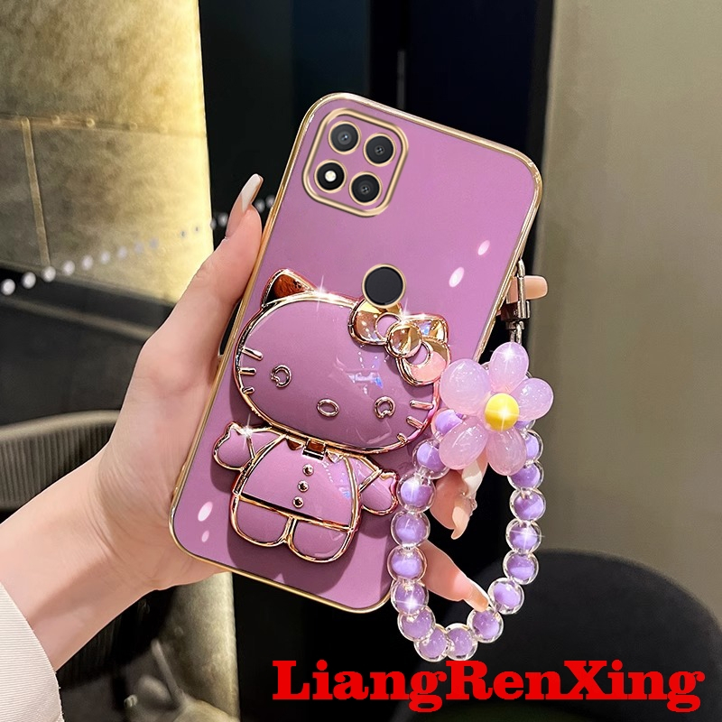 Casing Redmi 9C Redmi 10A Xiaomi Redmi 9c phone case softcase electroplated silicone shockproof protector smooth protective bumper cover new design for girl with Holder back cover ddjk02
