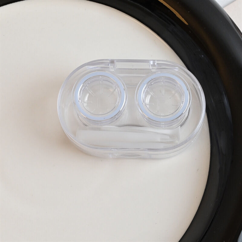 Instagram transparent contact lens case, no twist cover, leak proof, portable, lightweight high-end for women, small and simple, beautiful pupil box. 