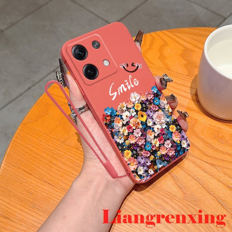 Casing Xiaomi Poco X6 Pro 5G Poco M6 Pro 4G Redmi 13C 5G Poco M6 5G back cover phone case softcase liquid silicone protector smooth shockproof bumper cover new design cartoon smile ytxsh01. 