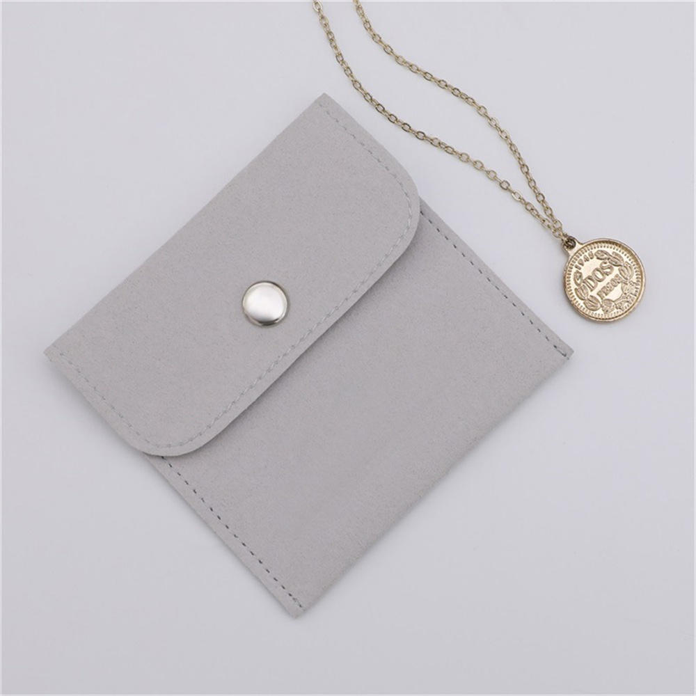 Multiple Colors Velvet Jewelry Bag Bulk Sale Small Size Plush Snap Button Pouch Necklace Storage bag for Gift Presentation. 