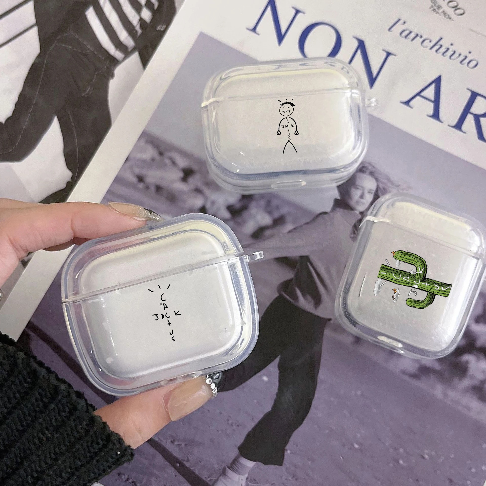 Soft Case for Apple Airpods 2 1 Earphone Cases With Hook Astroworld Travis Scott For Airpod Pro 3 Pro2 Clear Protective Covers Abandon Abandon. 