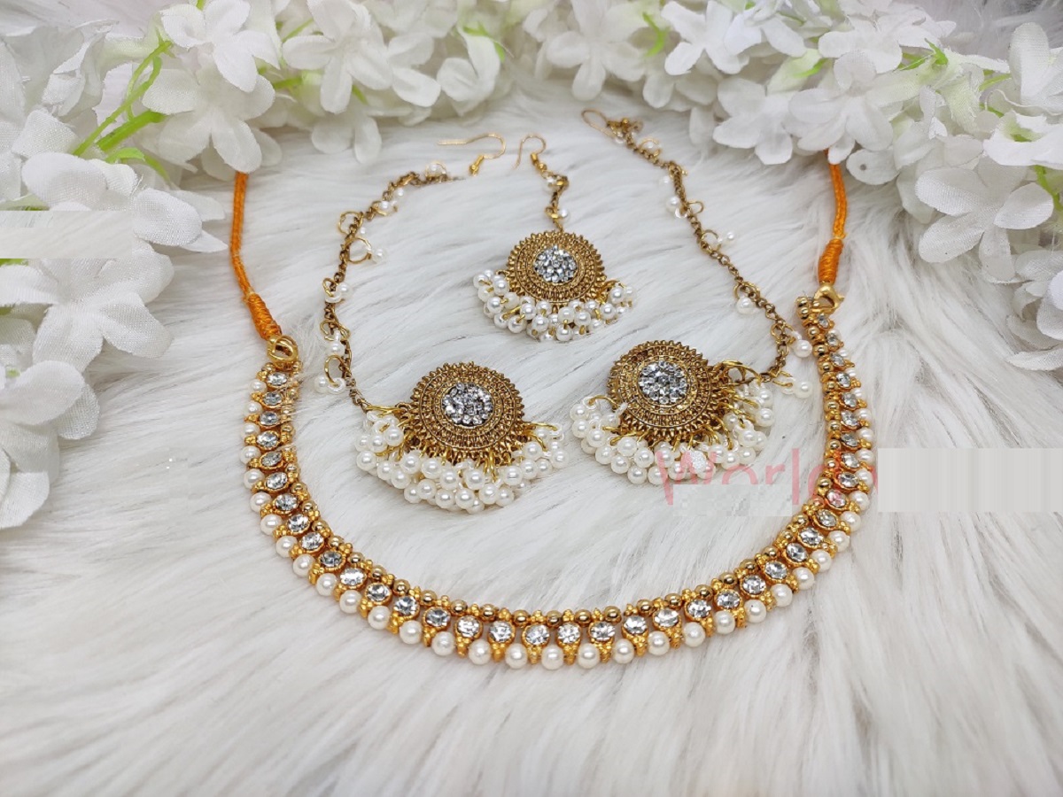 Bahubali Earrings Jhumka Tana Kaner dul Necklaces Tikli For Women & Girls