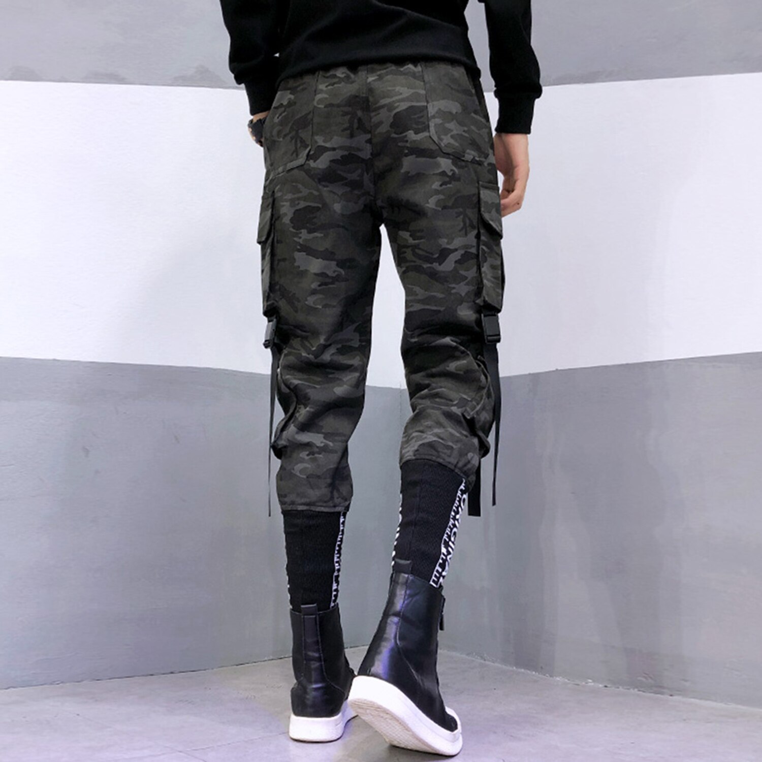 11 BYBB'S DARK Hop Slim Men Joggers Encrypted Embroidered Rib Ribbons Casual Streetwear Men Joggers Trousers. 