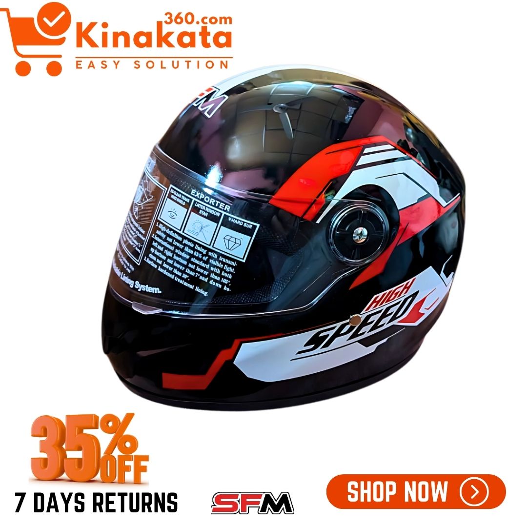 SFM 360V High-Speed Full Face Motorcycle Helmet – Aerodynamic ABS Shell, Comfortable Fit – Black & Blue