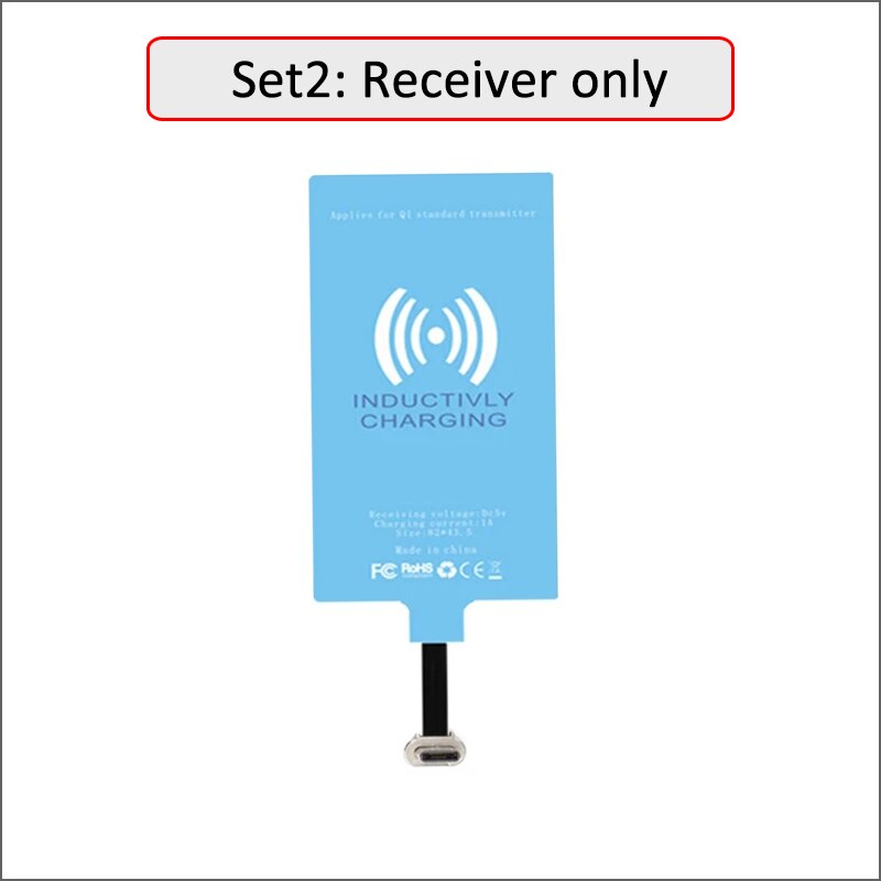 Qi Wireless Charging Receiver for Oneplus 8T 10T 9R 10R 8 6 6T 7 7T Pro Wireless Charger+USB Type-C Adapter. 