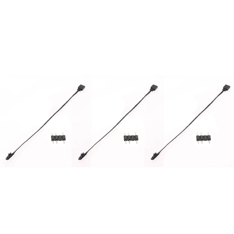 3X for 3PIN RGB to Standard ARGB 3-Pin 5V Adapter Connector RGB Cable for Fan/Lighting Node/Commander