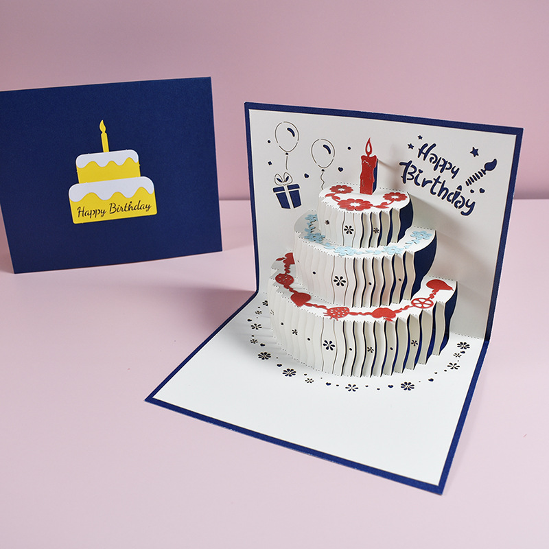 Musical Birthday Greeting Cards 3D Pop Up Gift Card with Led Music gift cards with envelope wedding decorations for tables LaoXzhongX. 