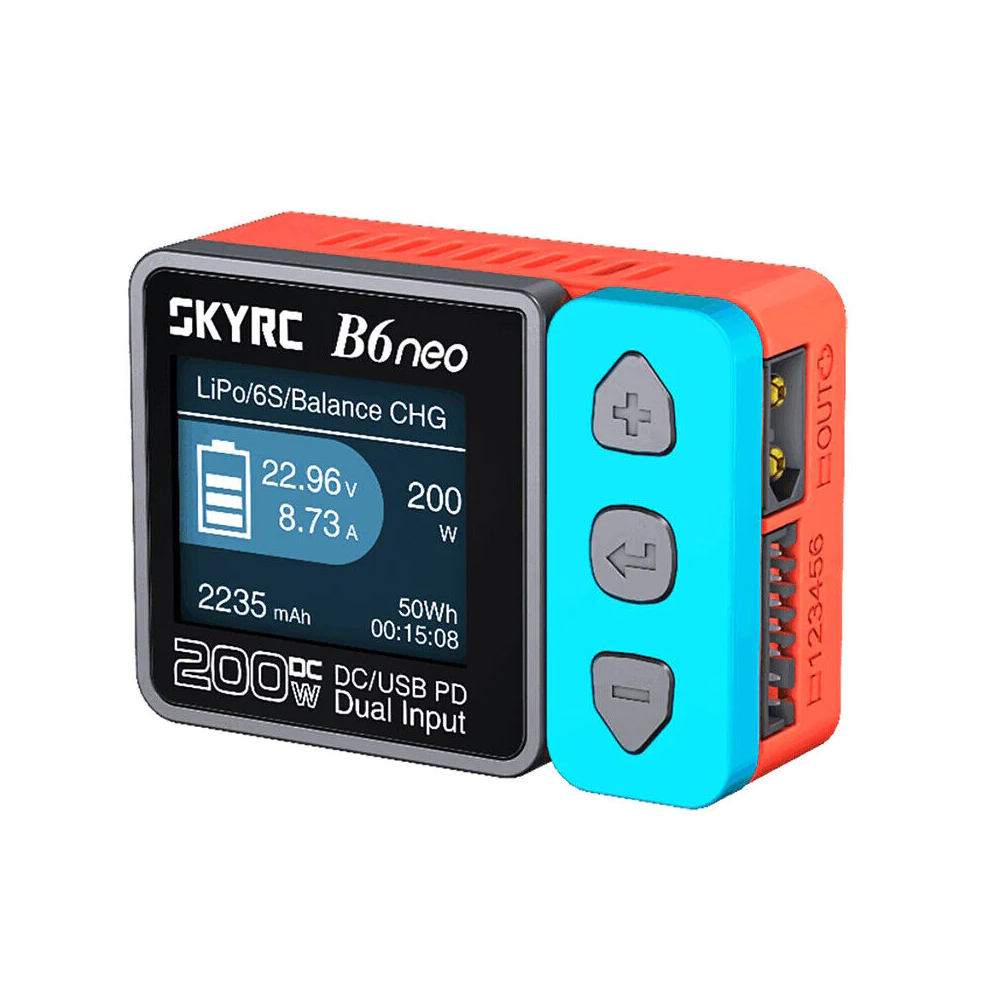 GC SkyRC B6neo Smart Charger DC 200W PD 80W 10A DC/PD Dual Input Battery Balance Charger Spare Parts SK-100198. 