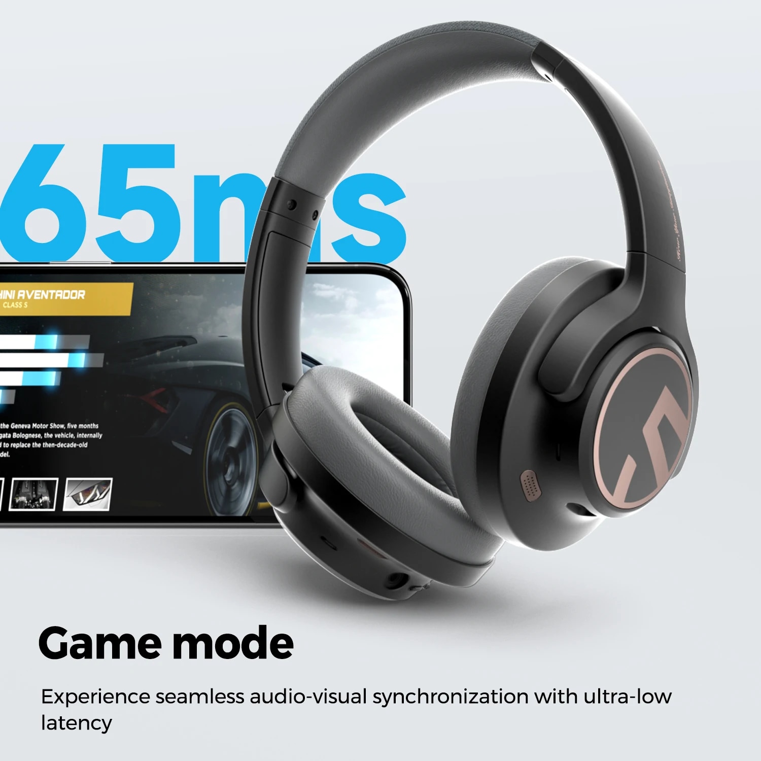 SoundPEATS Space Headphones Bluetooth 5.3 Hybrid Active Noise Cancelling Wireless Headphone,123H Play,Mic,Multipoint Connection. 