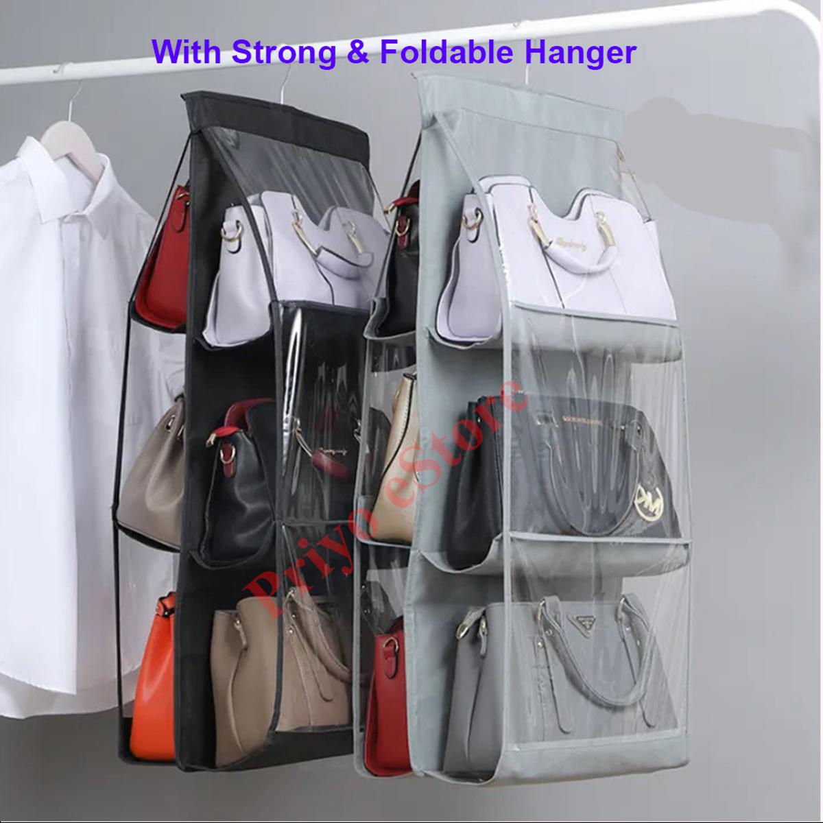 Pocket Foldable Hanging Bag Layers Folding Shelf Bag Purse Handbag  Organizer Door Sundry Pocket Hanger Storage Closet Hanger