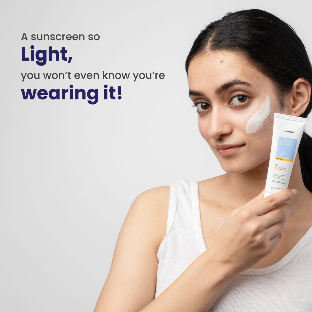 Re'equil Ultra Matte Dry Touch Sunscreen Gel SPF 50 PA++++ - 50g. 