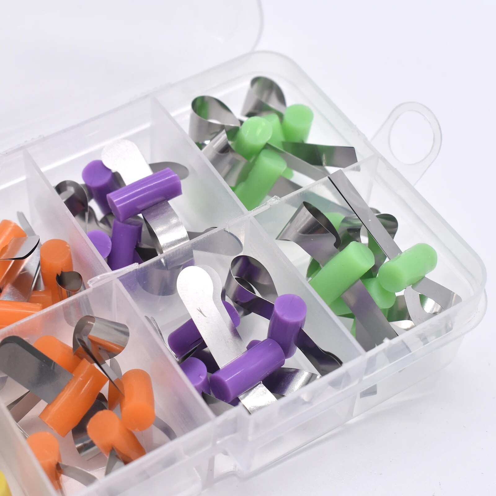 50Pcs Dental Metal Matrix Bands Retainerless Automatrix with Locker Dental Matrix Matrices Sectional Contoured Matrices. 
