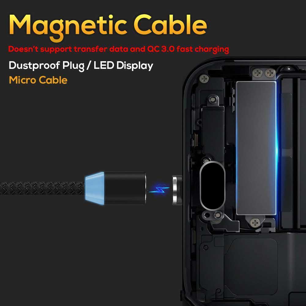 Double Round Head Magnetic Data Cable 3 in 1 Charding Cable For Android iPhone. 