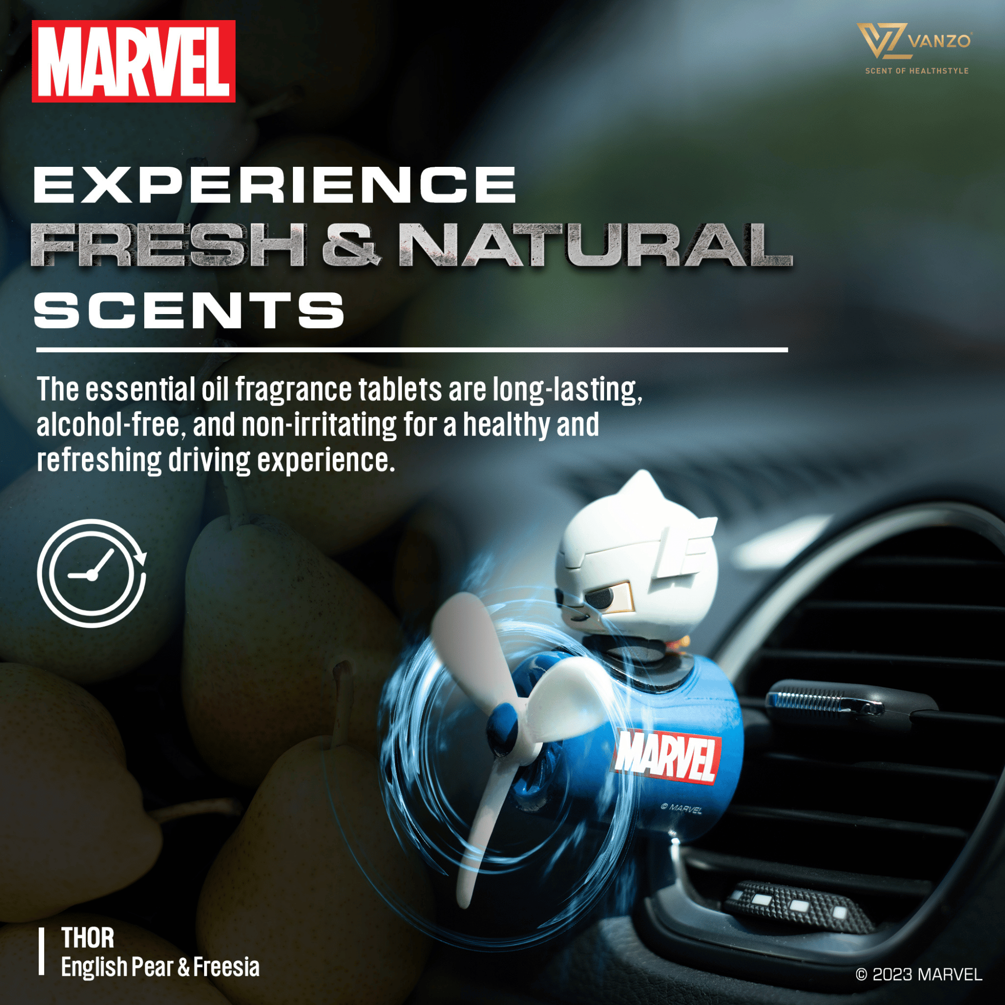 VANZO Marvel Series Car Vent Perfume 4g x 2 (Iron Man). 