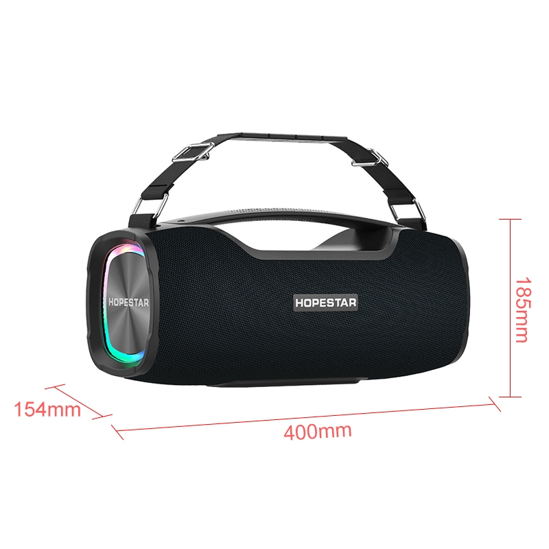 HOPESTAR A6X TWS Portable Outdoor Bluetooth Speaker with Colorful Music Lights, Support Power Bank & Hands-free Call & U Disk & TF Card & 3.5mm AUX. 