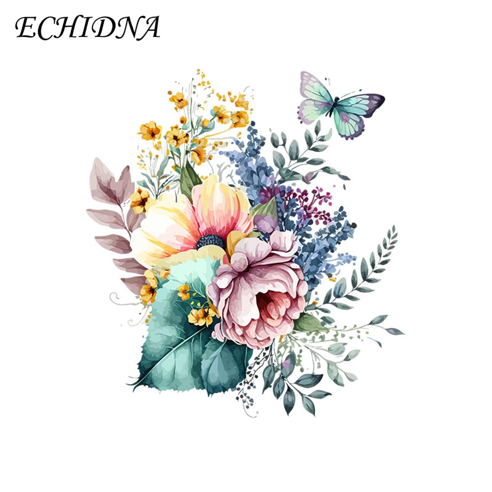 Bathroom Stickers Waterproof Butterfly Flower Wall Decal for Home Bathroom Vibrant Color Toilet Sticker. 