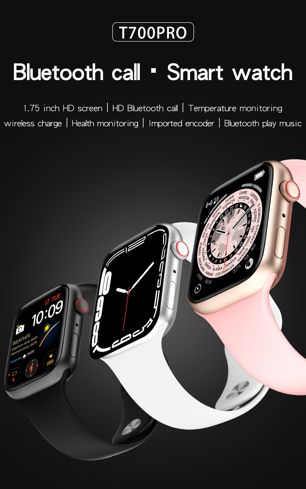 T700 Smartwatch Series 7 Smart Watch w/ HiWatch Pro APP 2022 NEW smartwatch t700s smart watch. 