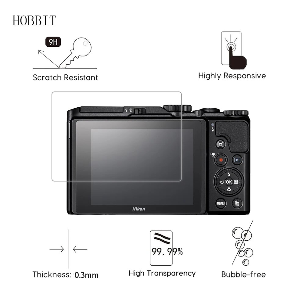 【3C VictoryEagle】2Pack Coolpix A900 / Coolpix B500 0.3mm 2.5D 9H Clear Tempered Screen DSLR Camera LCD Guard Film