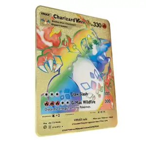 Pokemon Iron Metal Card Letters Golden Pikachu Eevee Charizard