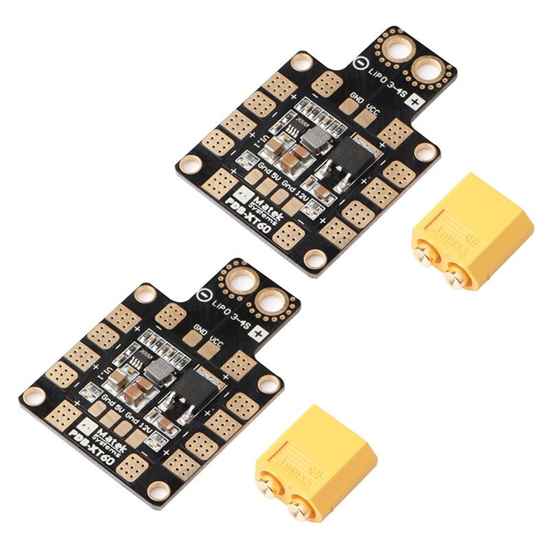 NCANRUI 2X PDB XT60 Power Distribution Board BEC 5V 2A 12V 0.5A with XT60 Plug for DIY Quadcopter Output Support 6 ESC.