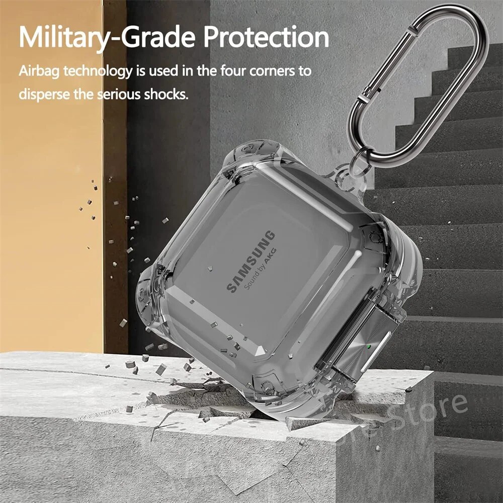 Waterproof phone case For Samsung Galaxy Buds Live 2 Pro Luxury [With Secure Lock] Protector Cover for Samsung Buds 2 Pro Clear. 