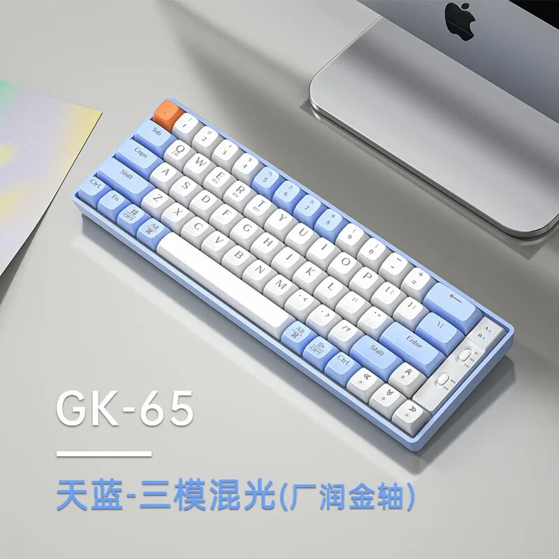 Langtu GK65 Wireless Mechanical Gamer Keyboard 65Keys 3-Mode USB/2.4G/Bluetooth Keyboard RGB Backlit Hot Swap Office PC Keyboard. 