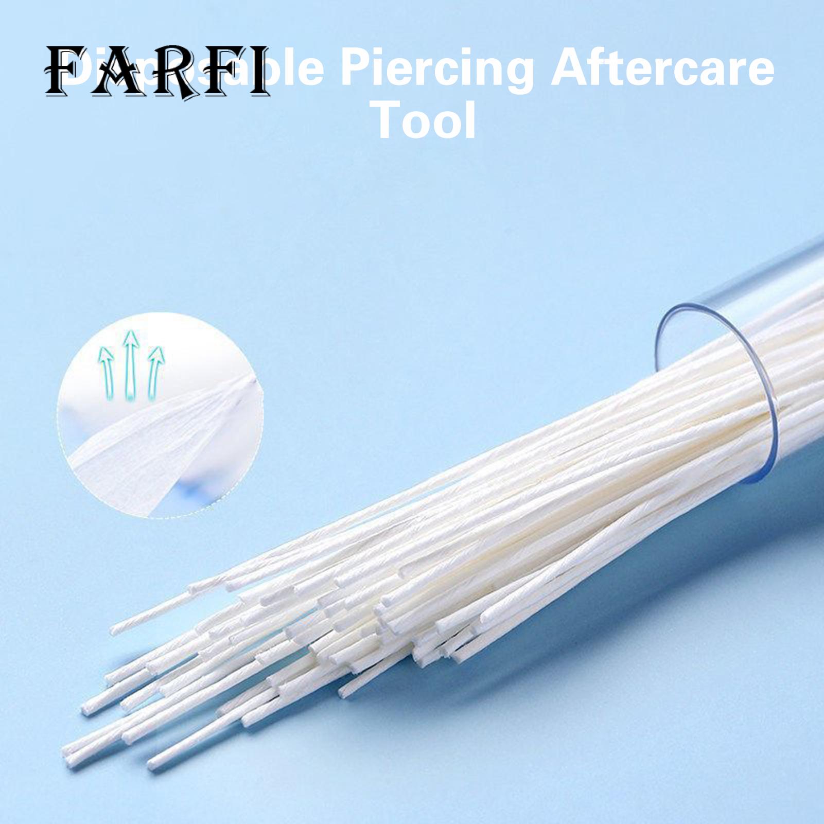 Farfi Ear Floss Non-irritating Disposable Earrings Piercing Cleaning Line. 