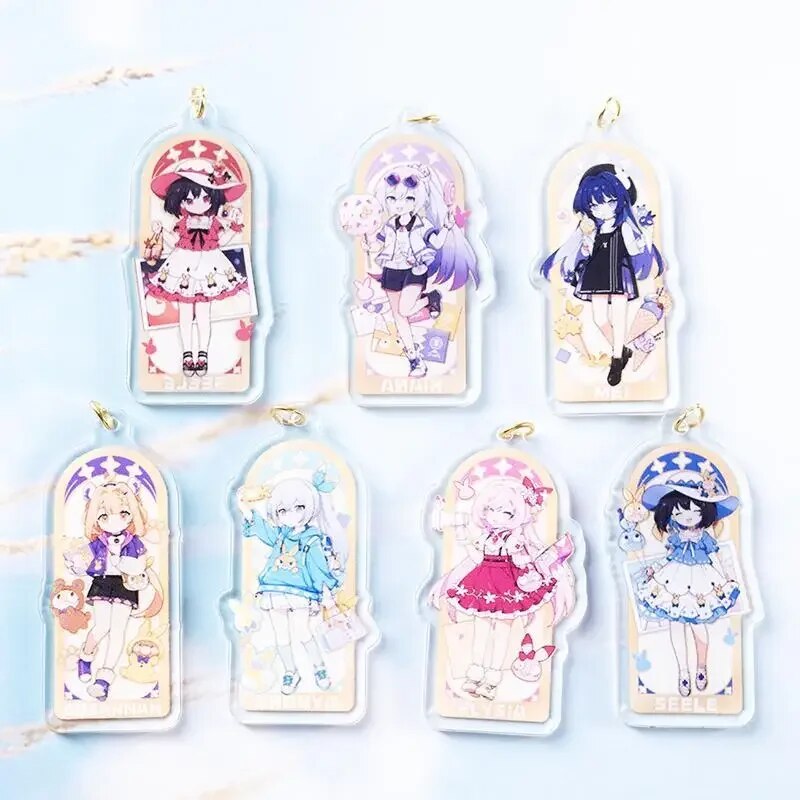 Honkai Impact 3rd Elysia Childlike Wonderland Acrylic Keychain For IPhone/Xiaomi/Huawei Mobile Phone Case Key Chain Cover Hang. 