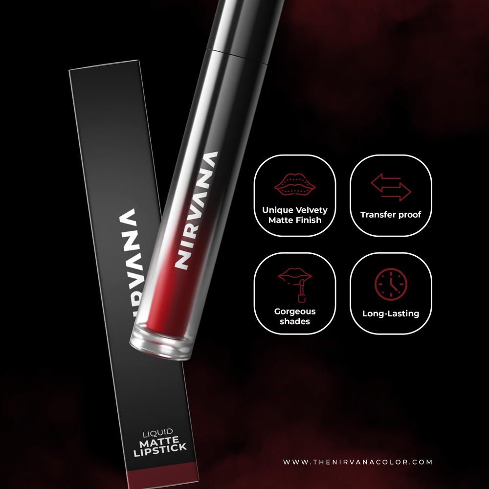 Nirvana Color Liquid Matte Lipstick - Timeless L02. 