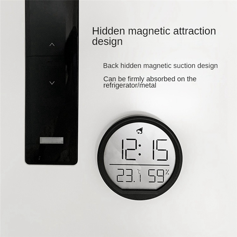 LED Digital Wall Clock Temperature Humidity Date Display Electronic A. 