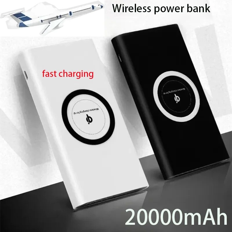New wireless power bank 20000mAh fast charging portable charger suitable for iPhone 13 15 Xiaomi 14 15 C-type external battery